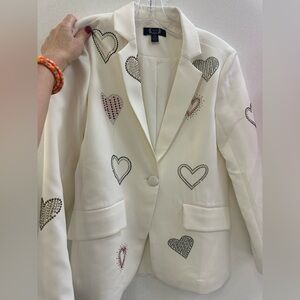 White Structured Blazer with Notched Lapels
